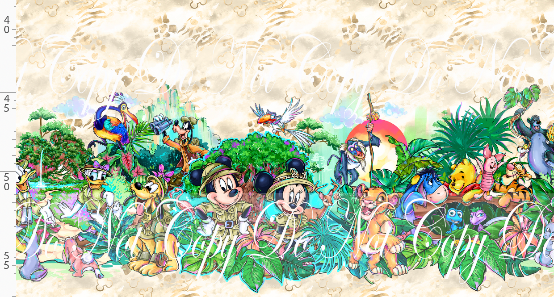 Jungle Journey - Double Border - Tan