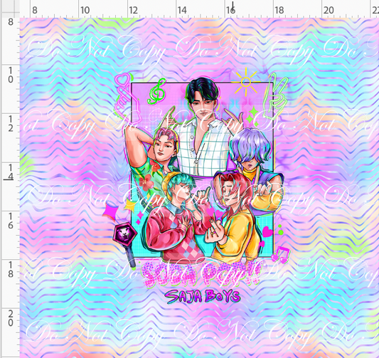 RETAIL LISTING: KPOP Huntrix - Panel - ADULT - 5 boys with elements - Pastel
