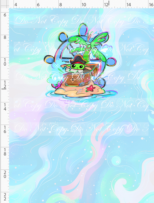 RETAIL LISTING: Kawaii Pirates - panel - Green Guy - pastel - CHILD