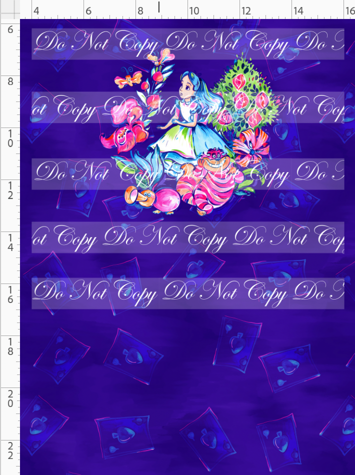 LP Inspired-Wonderland-Panel-cat and girl-navy-child