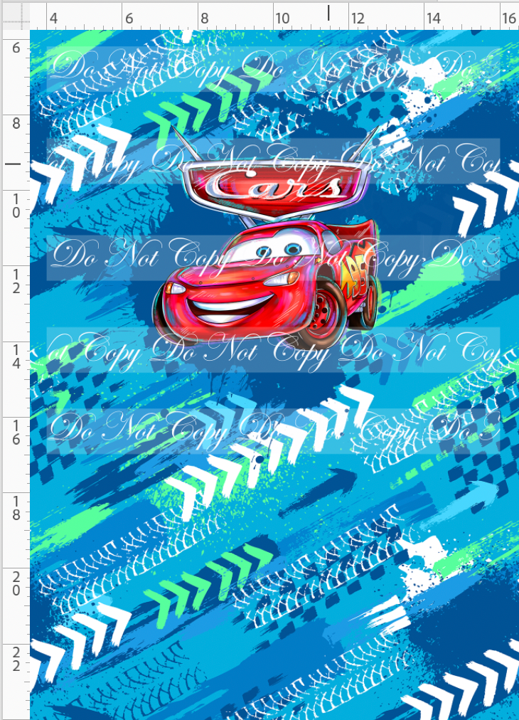Lightening Cars - panel - kachow - blue - child