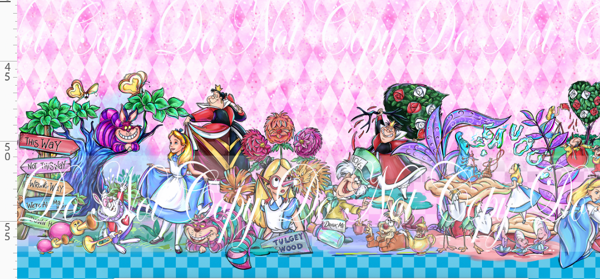 Lost in Wonderland-Double Border-pink