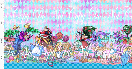 Lost in Wonderland-Double Border-pink blue