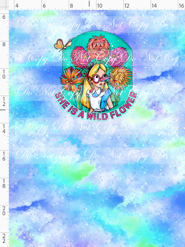Lost in Wonderland-Panel-wildflower-blue green-child