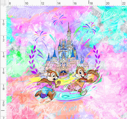 RETAIL LISTING: Magical Miles - panel - peach - chipmunk castle - ADULT
