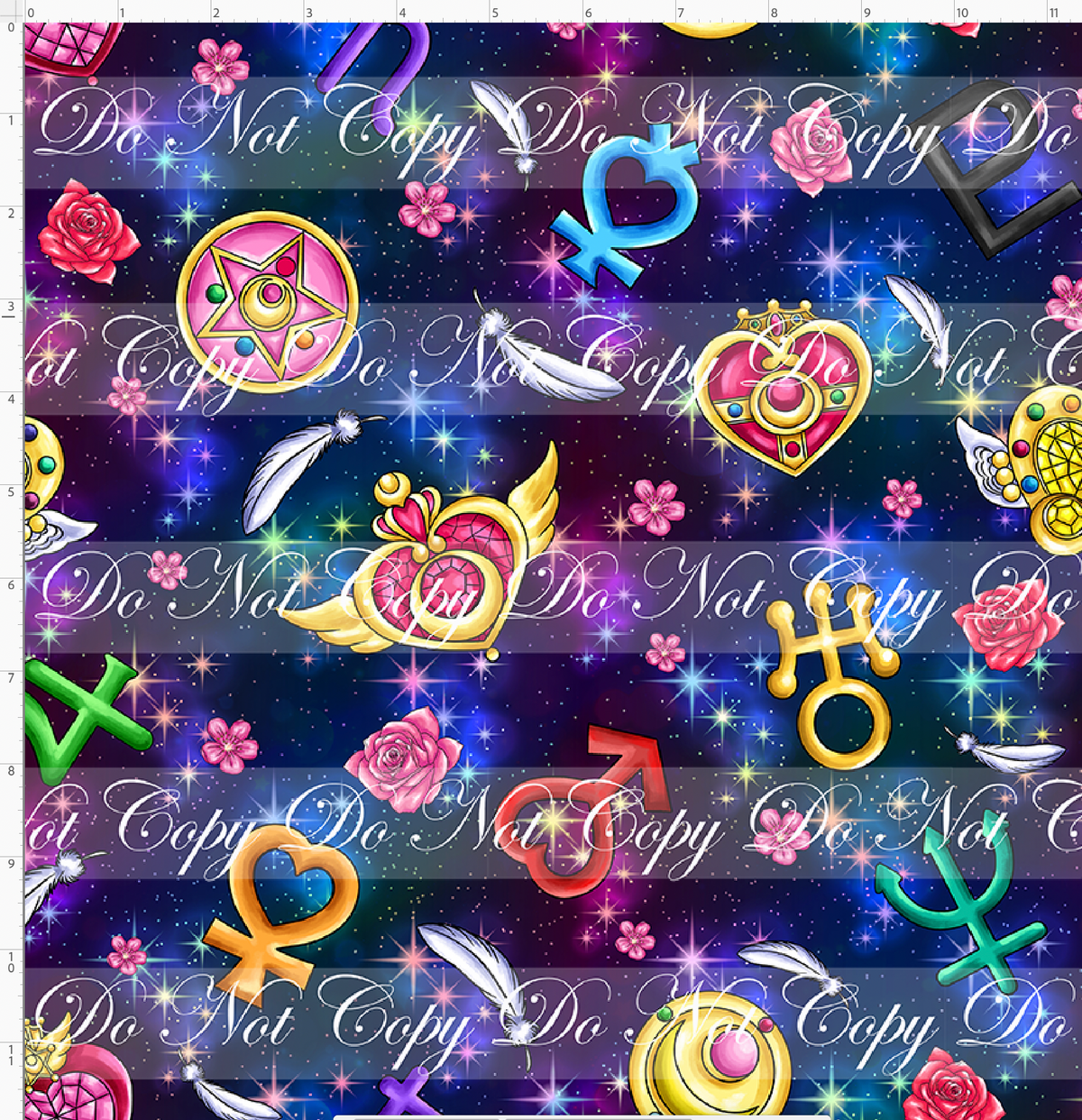 Moon Prism Magic - Symbols - Navy - Regular Scale