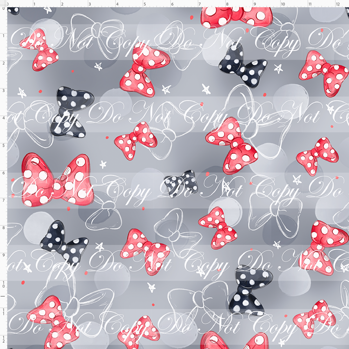 Mouse Park Day-Bows-Grey- Regular Scale