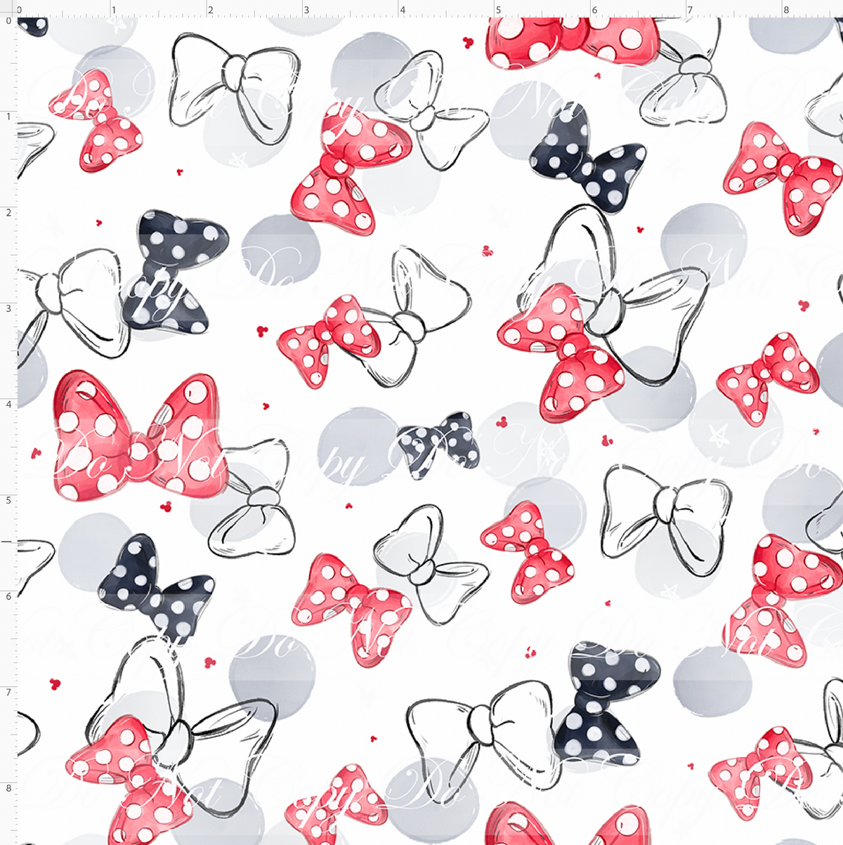 Mouse Park Day-Bows-White- Small Scale