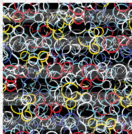 Mouse Pop - Mouse Head Swirls on black - Regular Scale