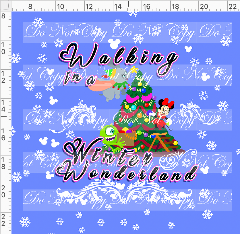 My Favorite Time of the Year - panel - girl mouse - winter wonderland - cornflower - adult