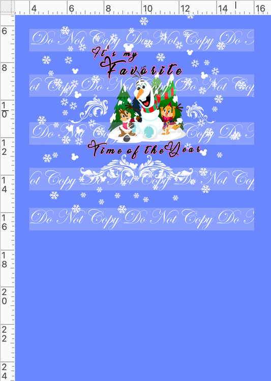My Favorite Time of the Year - panel - snowman - Favorite Time - cornflower - child