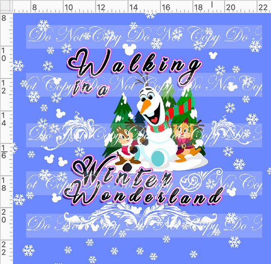 My Favorite Time of the Year - panel - snowman - winter wonderland - cornflower - adult