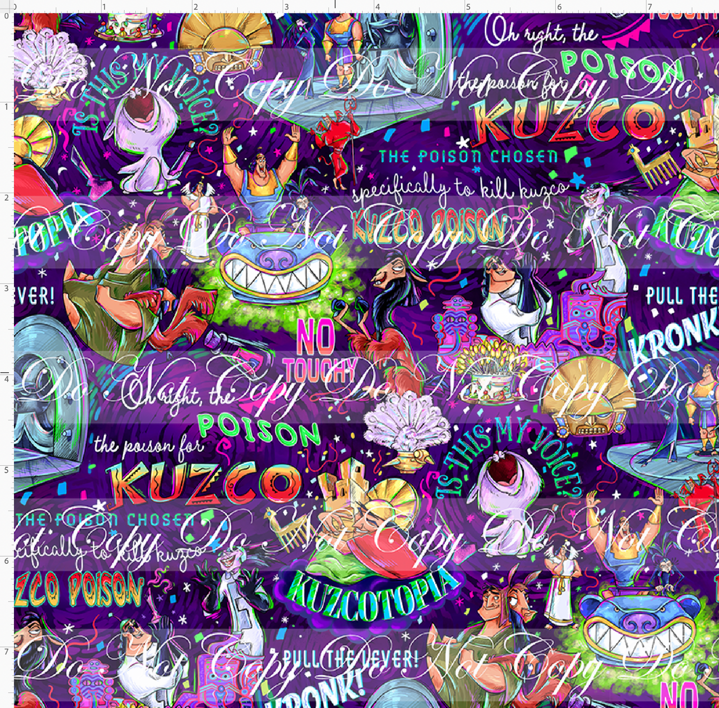 No Touchy - words - purple - small scale