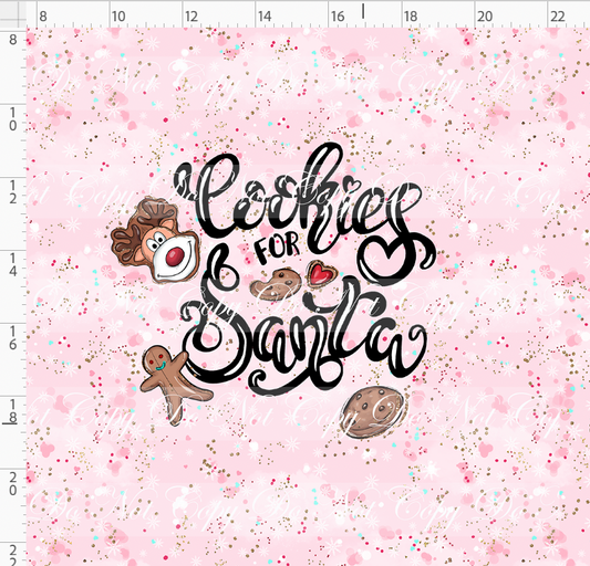 North Pole Milk and Co - Panel - Pink - Cookies for Santa - Adult