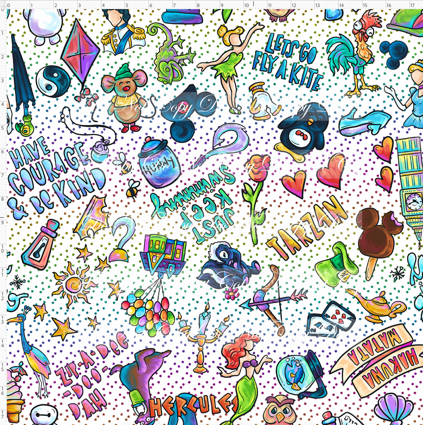 Oh Doodles! - Main Toss - White Glitter - Regular Scale