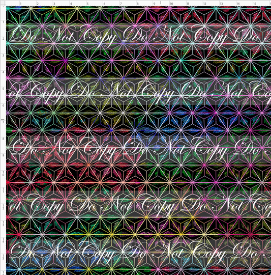 One little spark - triangles - black with colorful lines - large scale