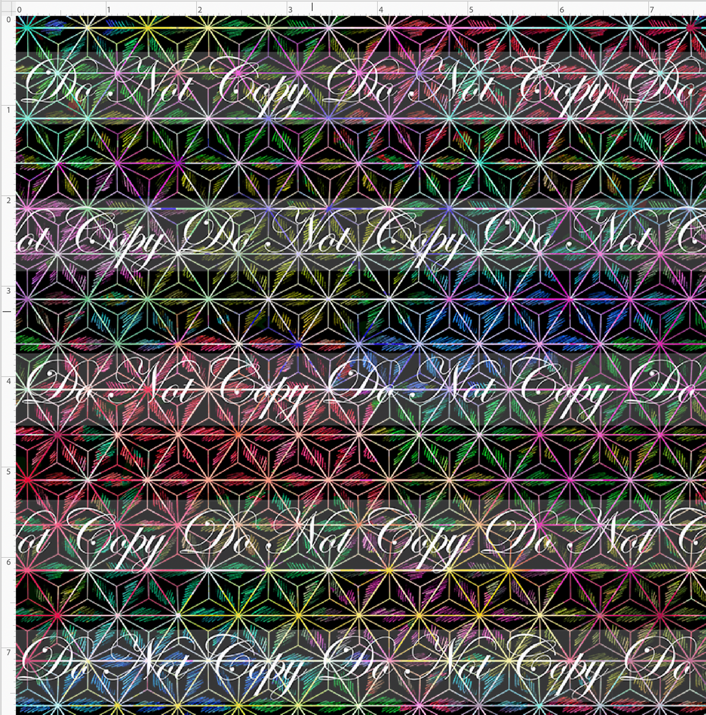 One little spark - triangles - black with colorful lines - small scale