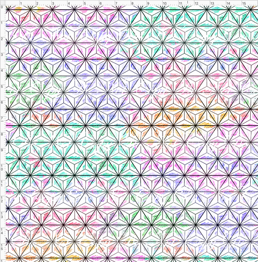 One little spark - triangles - white with black lines - large scale