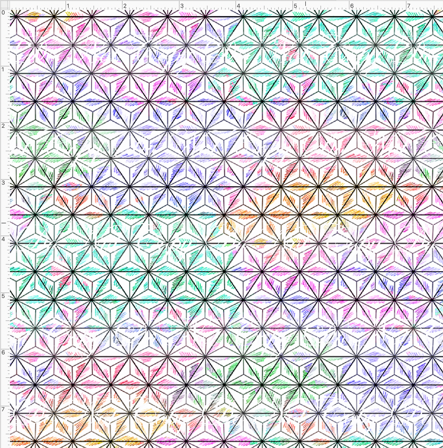 One little spark - triangles - white with black lines - small scale