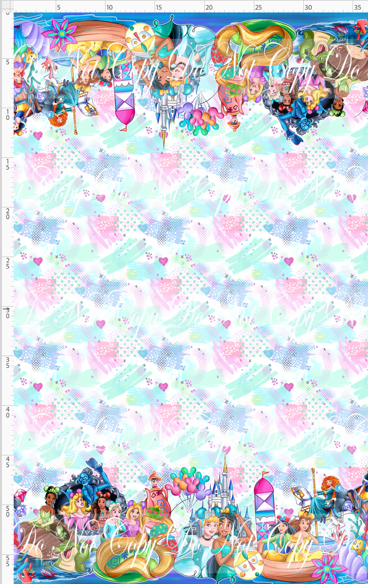Park Day Princesses-double border-pop background