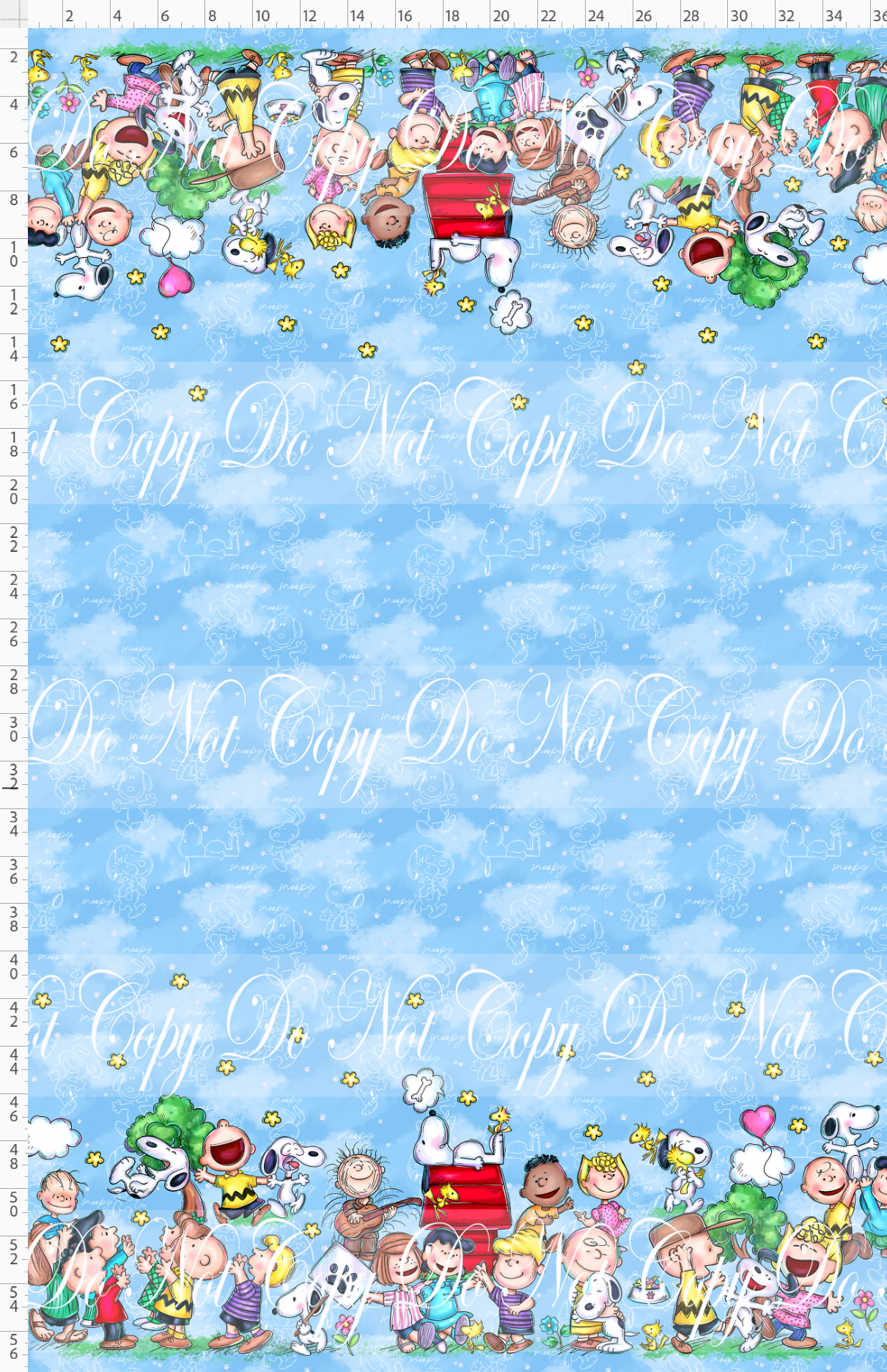 Peanut Pup-double border-blue