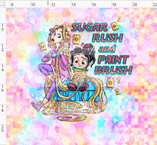 Pixel Princesses-panel-sugar rush and paint brush-pastel background-adult
