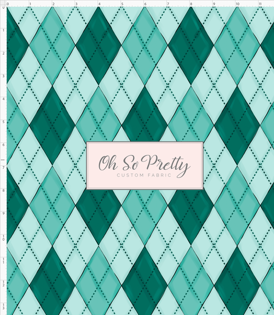 Poinsettia Mouse - Christmas Argyle - green