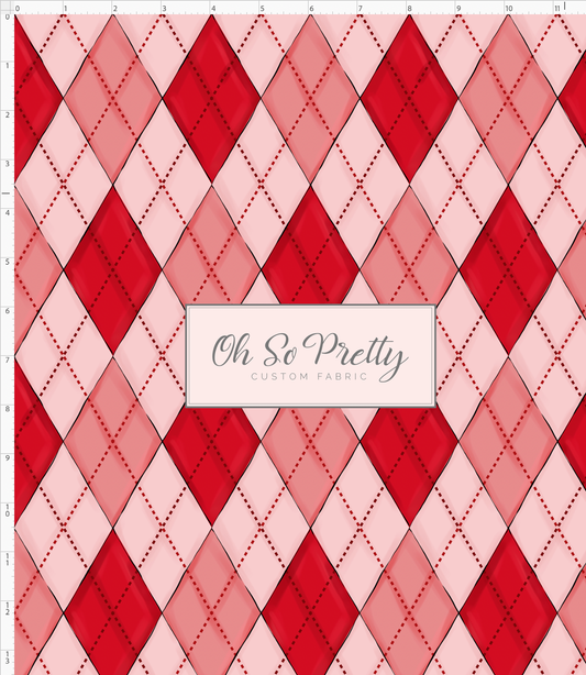 Poinsettia Mouse - Christmas Argyle - red