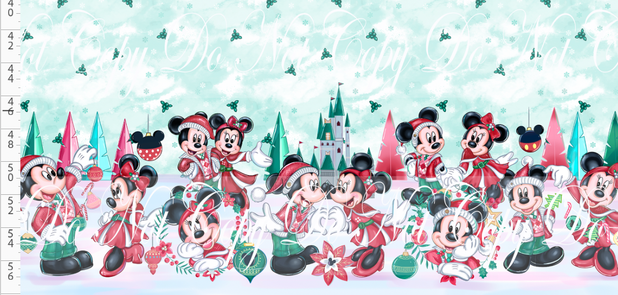 Poinsettia Mouse-double border-green