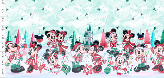 Poinsettia Mouse - double border - green