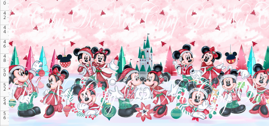 Poinsettia Mouse - double border - red