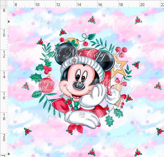 Poinsettia Mouse - panel - boy mouse - colorful - adult
