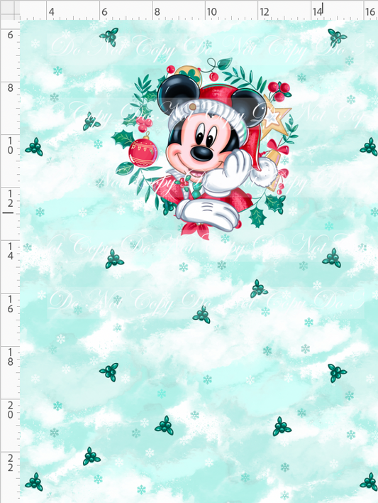 Poinsettia Mouse - panel - boy mouse - green - child