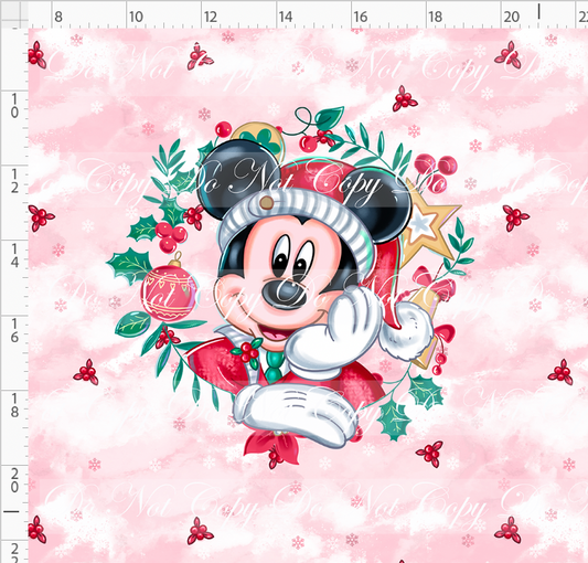 Poinsettia Mouse - panel - boy mouse - red - adult