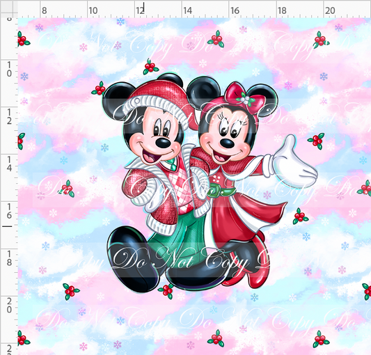 Poinsettia Mouse - panel - couple - colorful - adult