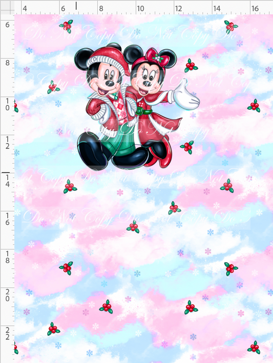 Poinsettia Mouse - panel - couple - colorful - child