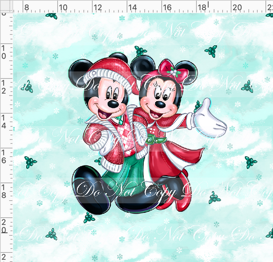 Poinsettia Mouse - panel - couple - green - adult