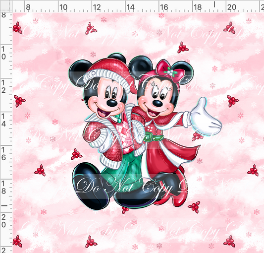 Poinsettia Mouse - panel - couple - red - adult