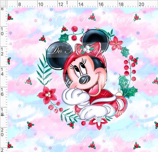 Poinsettia Mouse - panel - girl mouse - colorful - adult