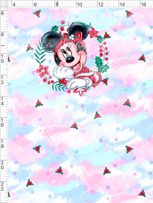 Poinsettia Mouse - panel - girl mouse - colorful - child