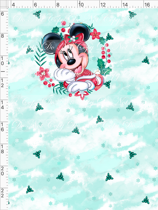 Poinsettia Mouse - panel - girl mouse - green - child