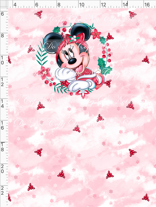 Poinsettia Mouse - panel - girl mouse - red - child