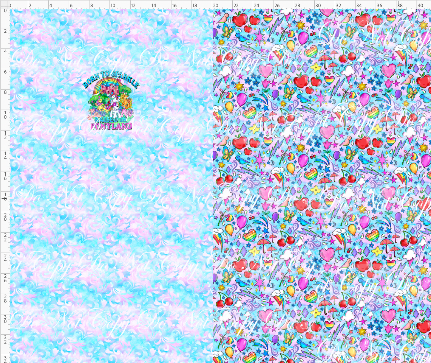 Pony Pals - panel & Coordinate rapport - pastel - elements - sparkle - child