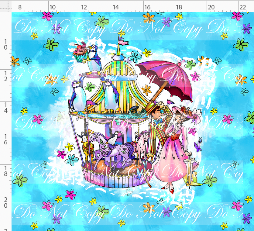 Practically Perfect - Panel - Adult - Teal