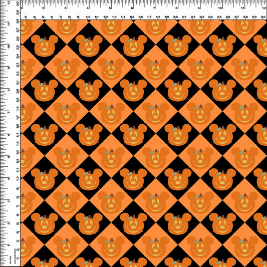 Pretty Spooky - Fall Mouse - Pumpkin Argyle