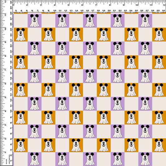 Pretty Spooky - Mouse Ghost Check - Purple & Orange