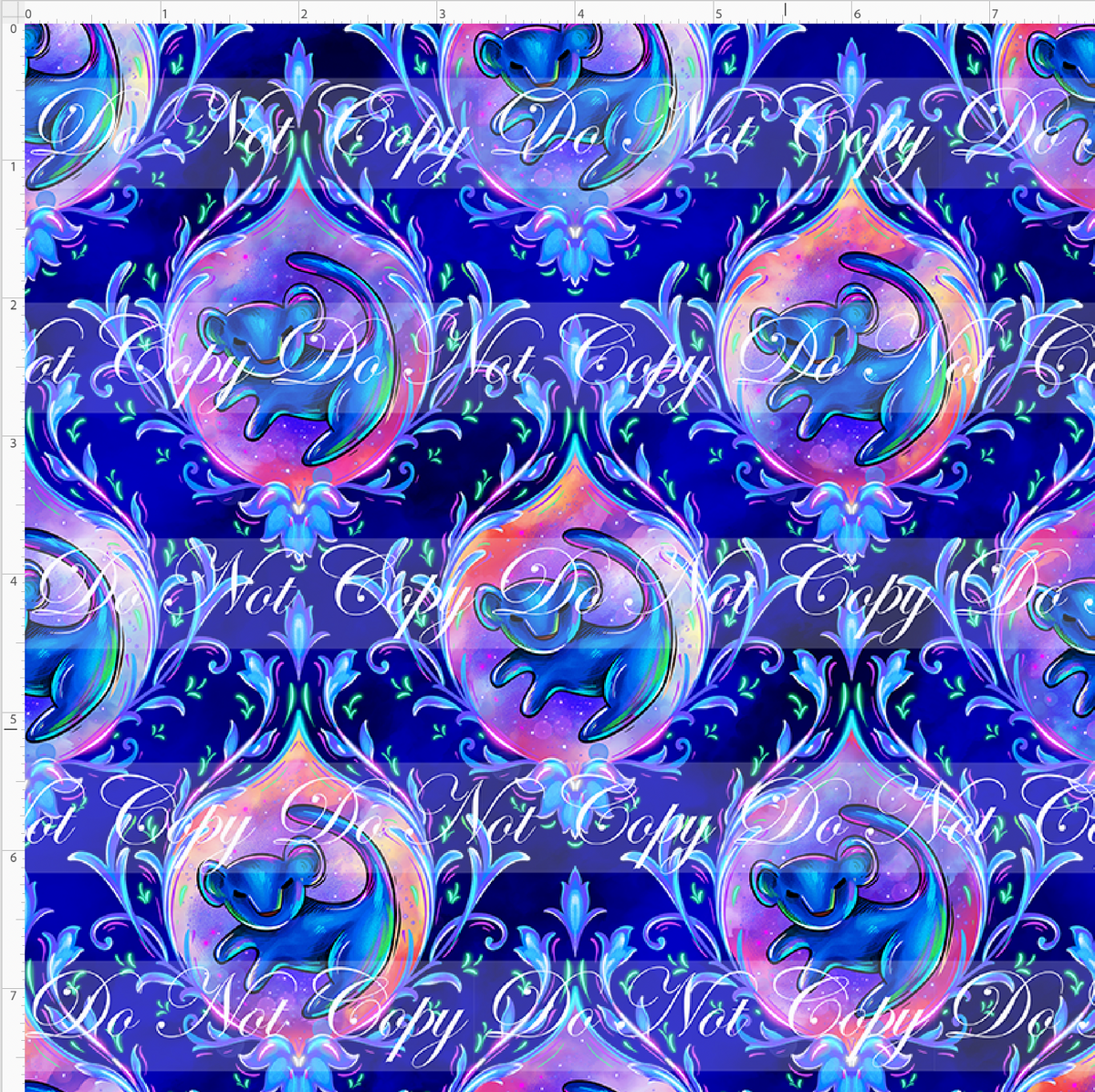 Pride of the Savannah - Damask - Navy - Small Scale