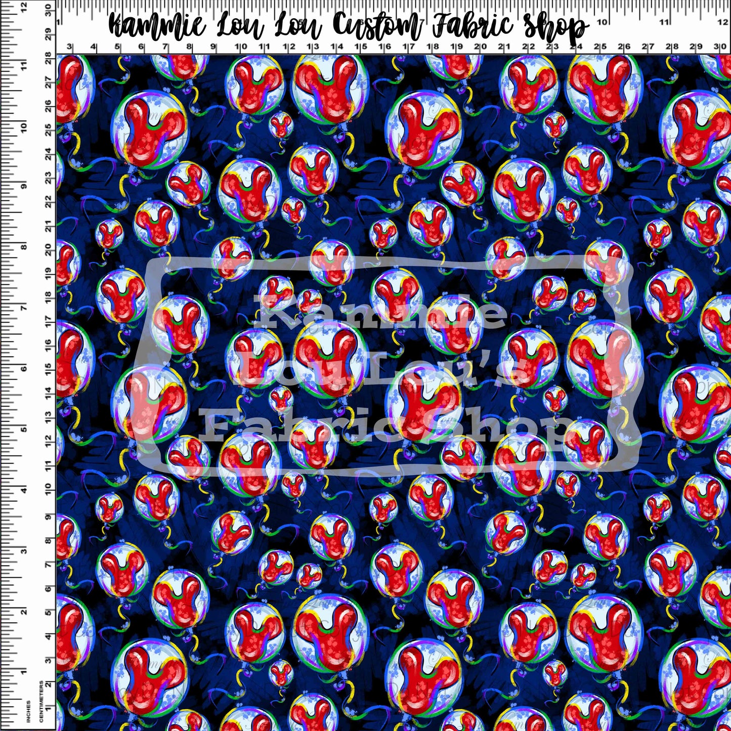 Colorful Mouse - Balloons - Dark Blue - Small Scale