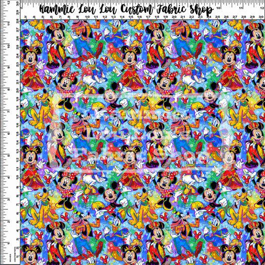 Colorful Mouse - Main Design - Lt Blue - Small Scale