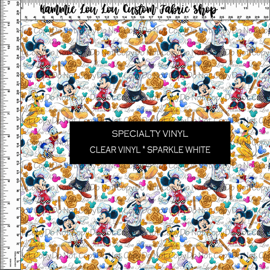 The Chef's Place - Main Design - Small Scale - ROLLS - Clear & Glitter PVC Options